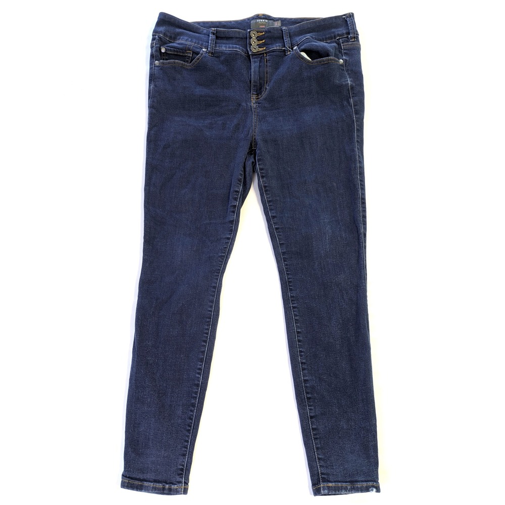 Torrid Super Soft Jegging Dark Wash Skinny Jeans Size 16R 3-Button Fly High Rise